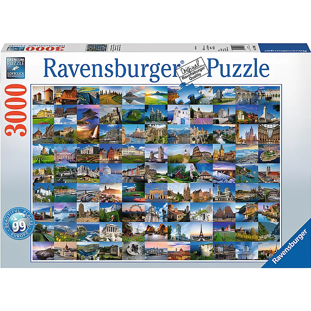 Ravensburger Puzzle 99 Beautiful Places in Europe 3000Teile