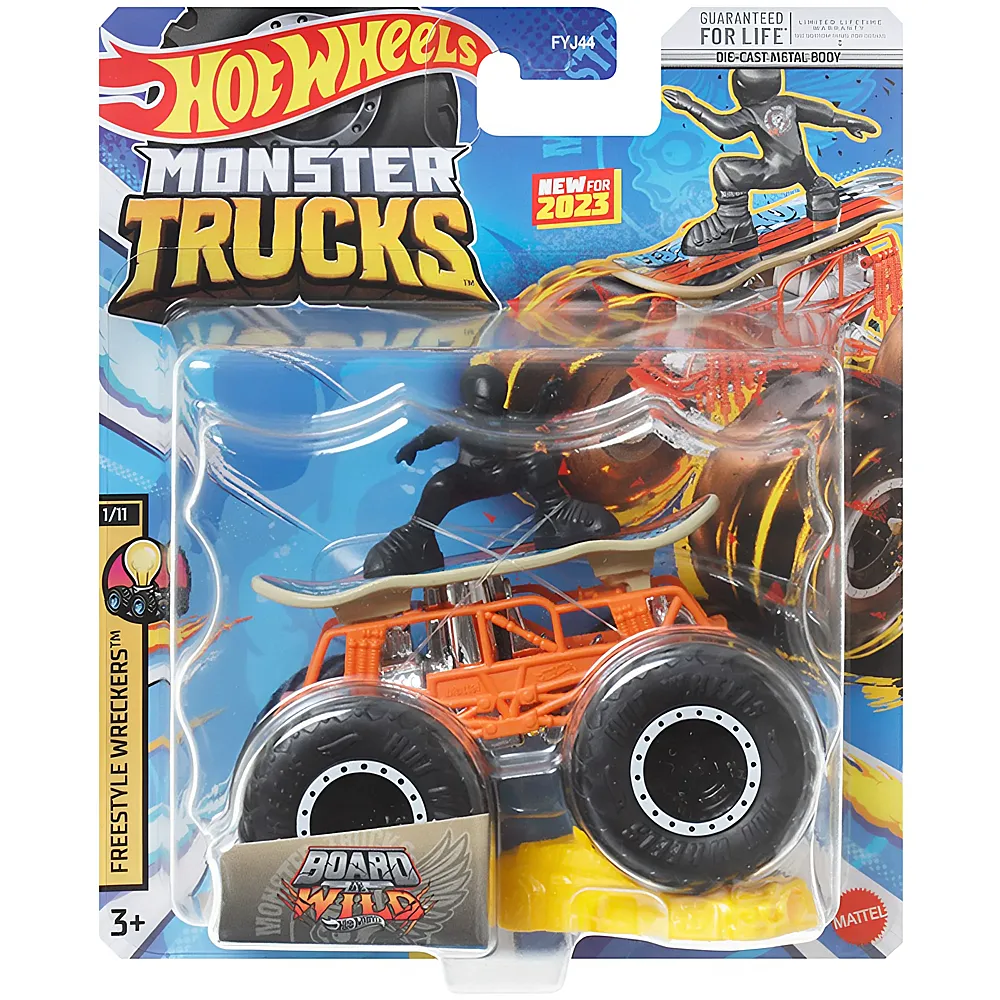 Hot Wheels Monster Trucks Board Wild Freestyle Wreckers 1:64 | Spielzeugauto