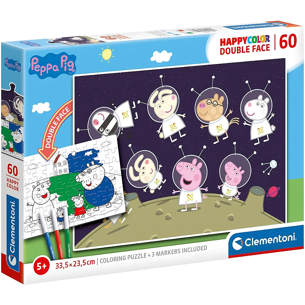 Clementoni Puzzle Happycolor Peppa Pig Peppa als Astronaut - 60 Teile