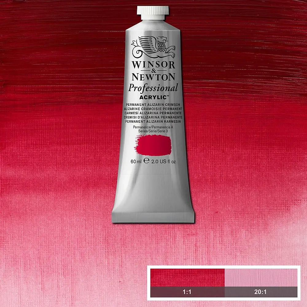 meinspielzeug - Winsor & Newton W&n Prof. Acrylfarbe 60ml Tube Permanent Alizarinkarmesin