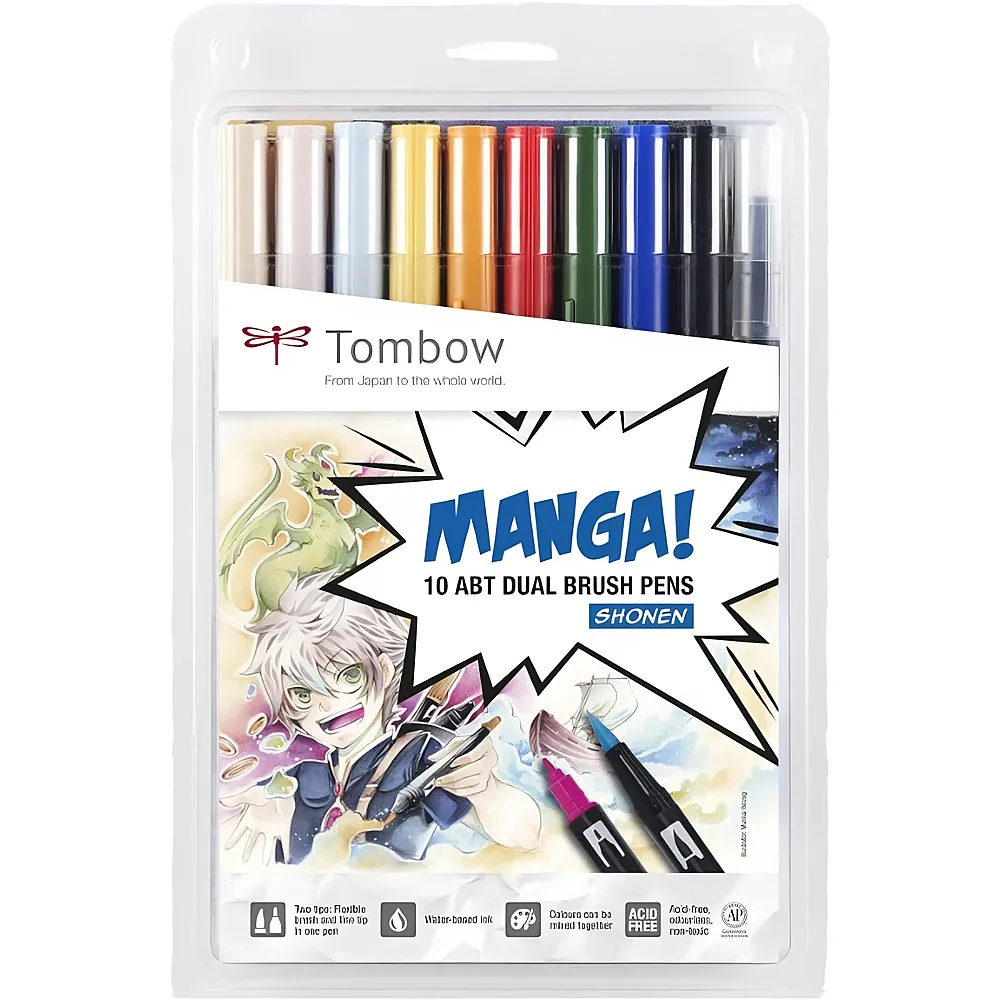 Tombow Fasermaler Manga Shonen - 10 Teile