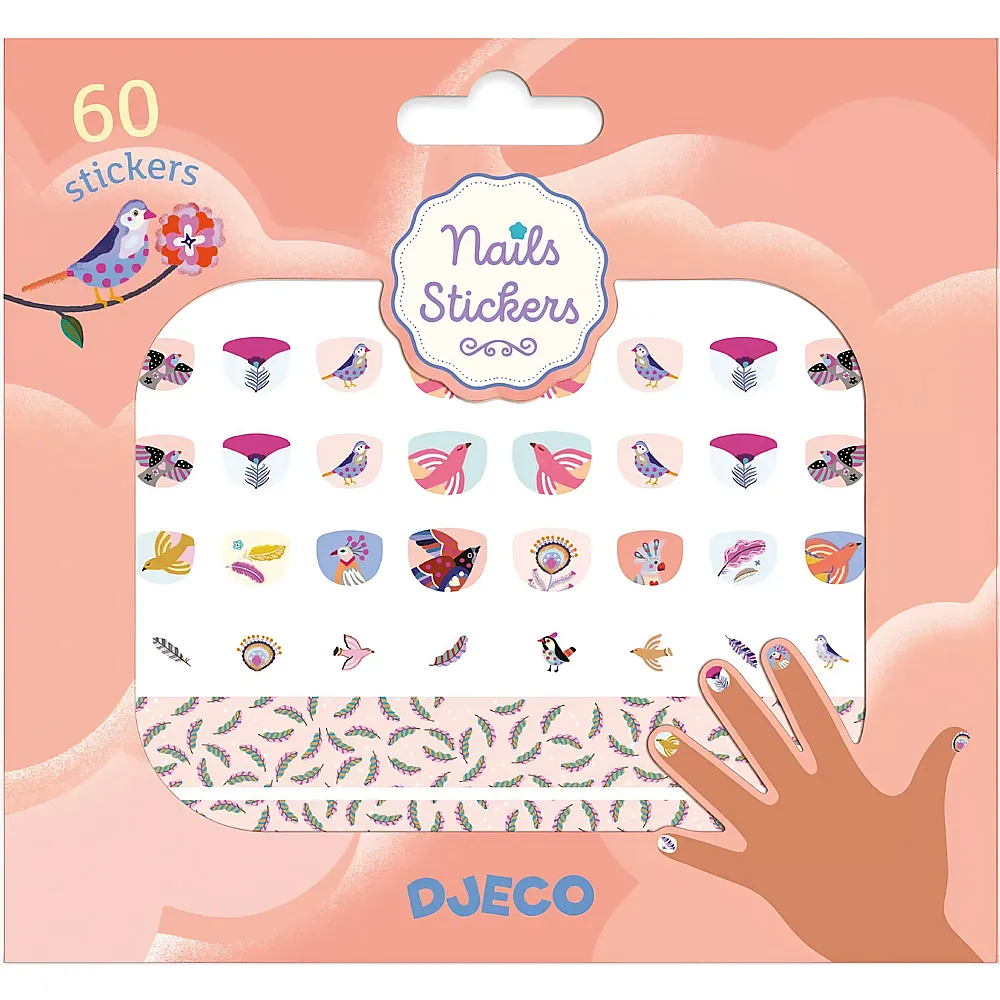 Djeco Nagelsticker Federn - 60 Teile
