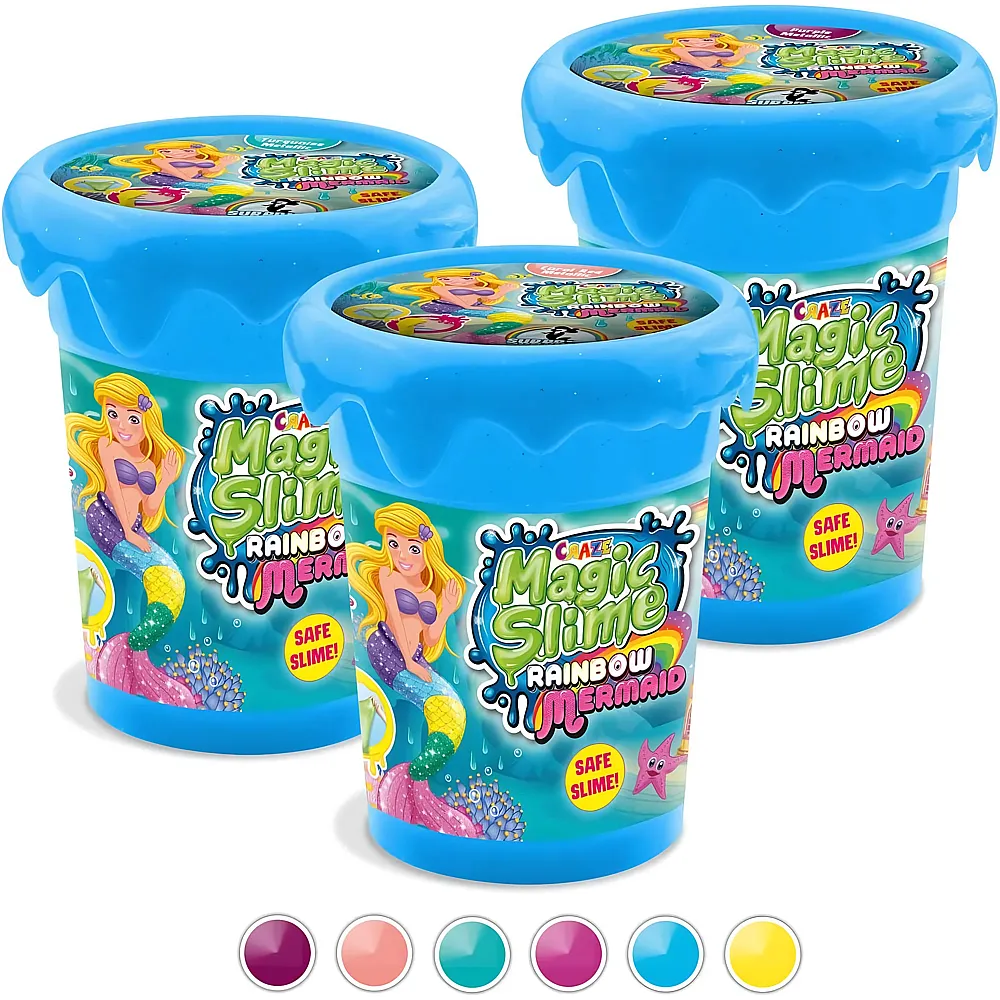 Craze Magic Slime 3er Set Magischer Schleim mit Meerjungfrau Figur