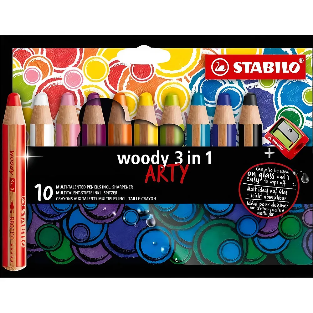 Stabilo Woody 3in1 Buntstifte  10 Farben + Spitzer