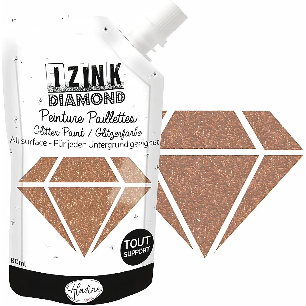 Aladine Izink Izink Diamond Kupfer Gold - 80 ml | Farbe & Kreide