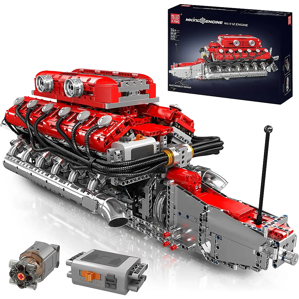 meinspielzeug - Mould King Engines V12 Motor 10169 | Klemmbausteine Fahrzeuge
