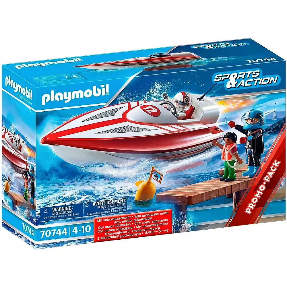 PLAYMOBIL Sports & Action Speedboot mit Unterwassermotor 70744