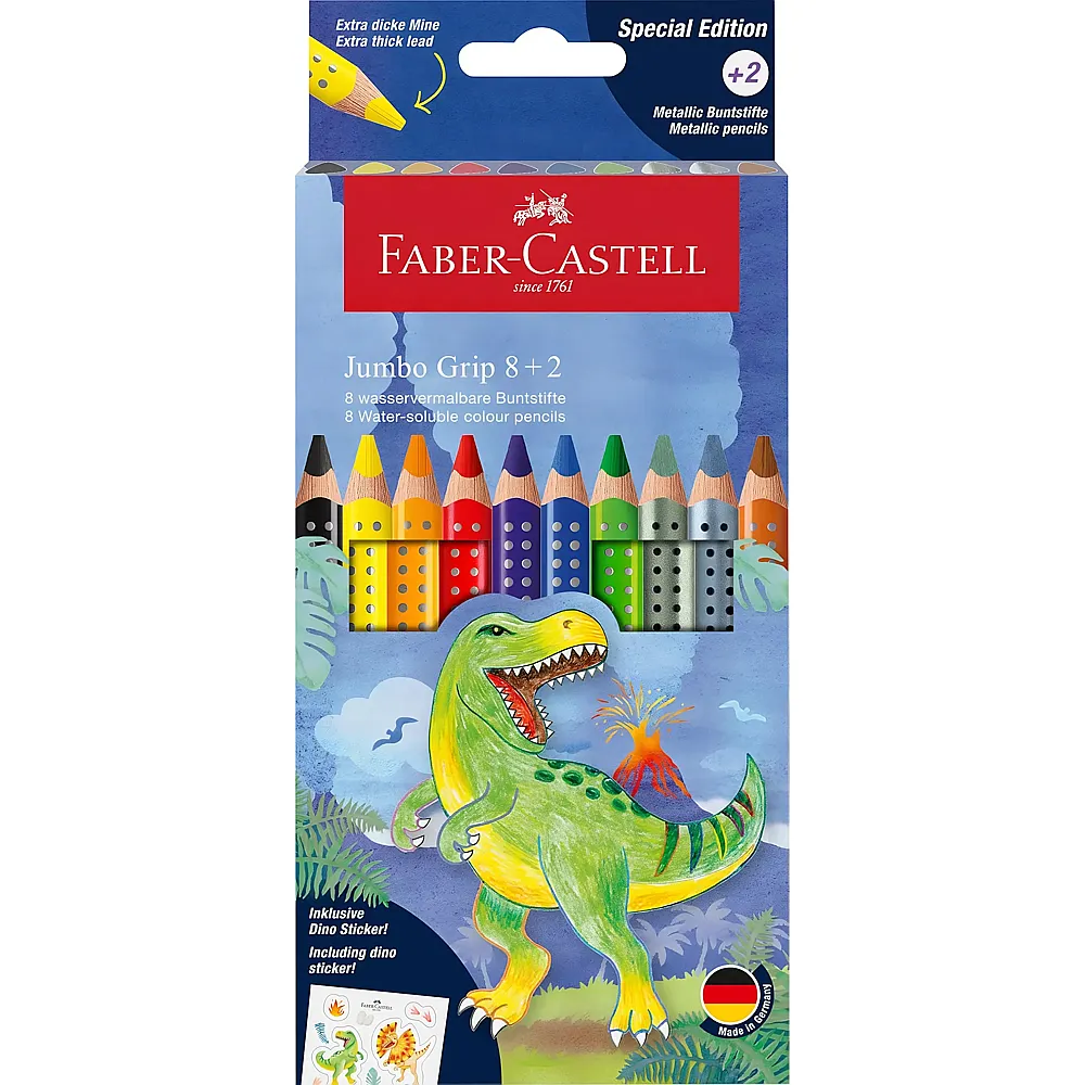 Faber-Castell Farbstift Jumbo Grip Set Dino 10Teile