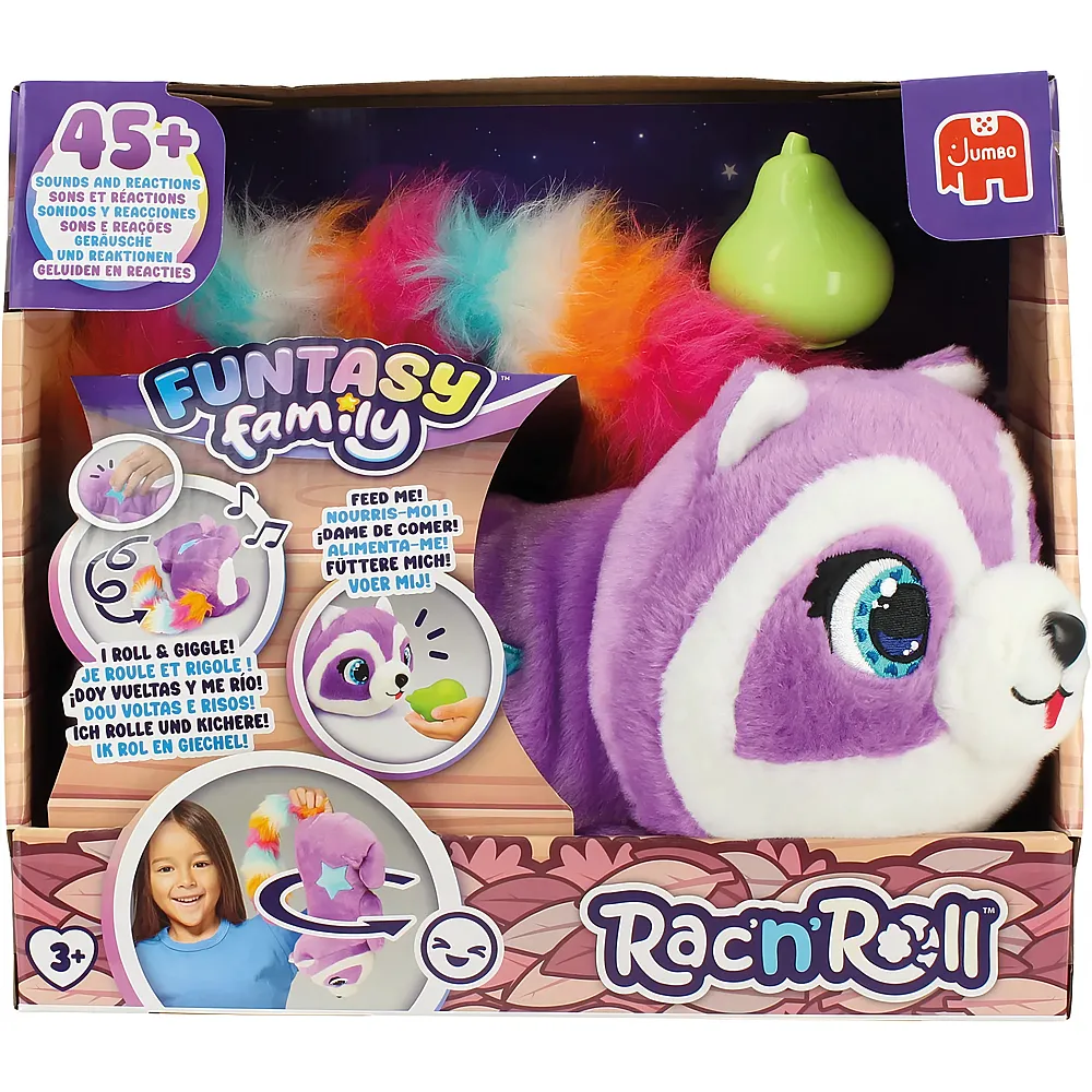 Jumbo Funtasy Family Racc n Roll interaktiver Waschb�r, Pl�sch,