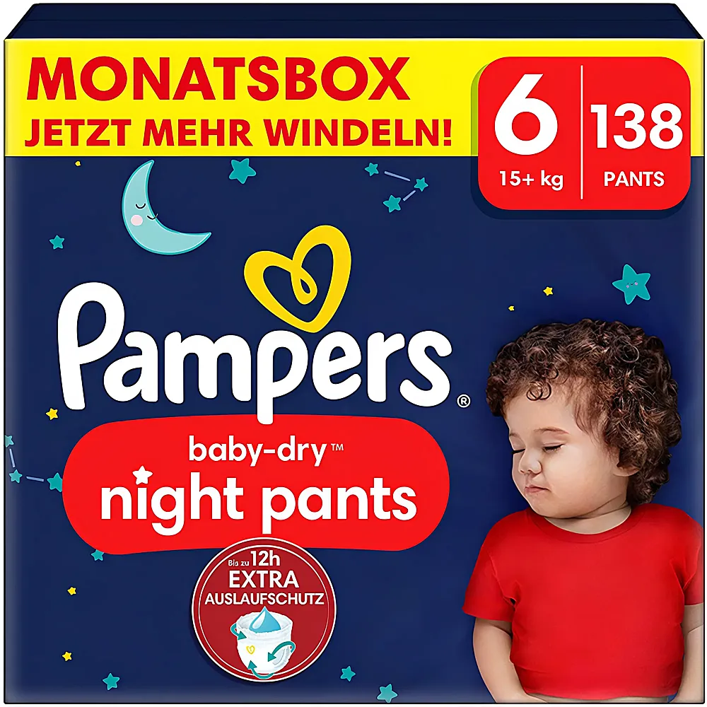 Pampers Baby-Dry Windeln Monatsbox Night Pants Gr.6 138Stck