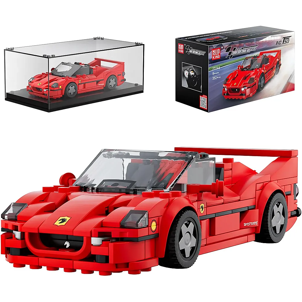 Mould King Speed Champion Rennwagen F50 mit Vitrine 27066 | Klemmbausteine Fahrzeuge