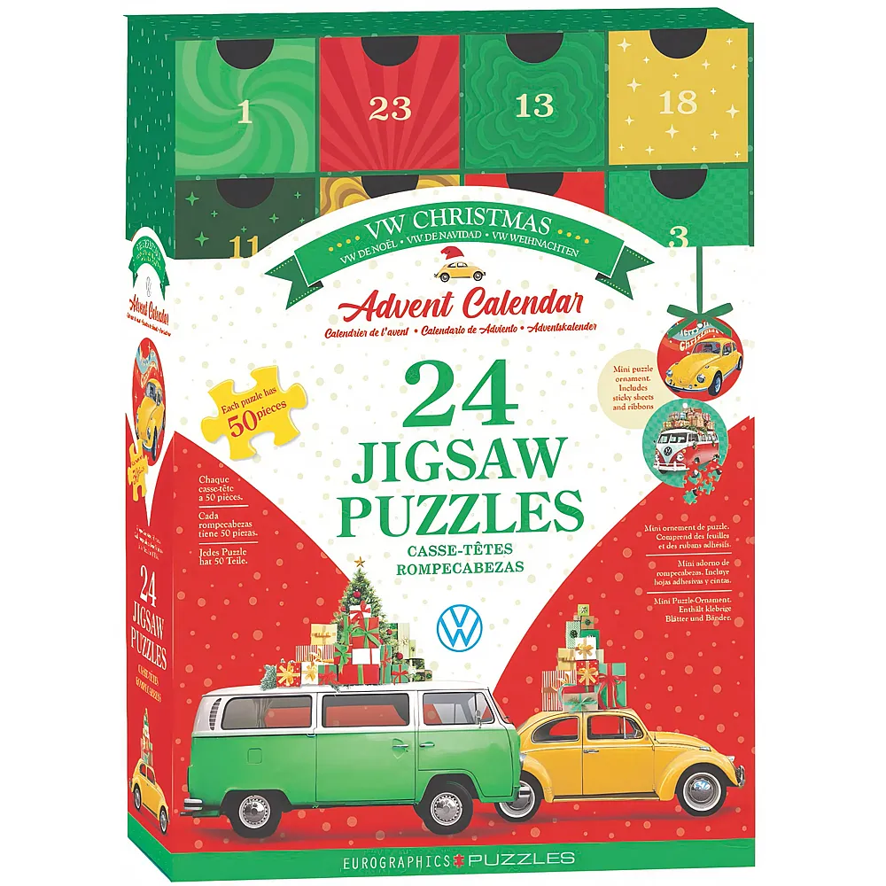 Eurographics Puzzle Adventskalender - VW Weihnachten - 50 Teile