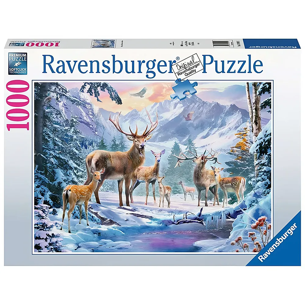 Ravensburger Puzzle Rehe und Hirsche im Winter 1000Teile