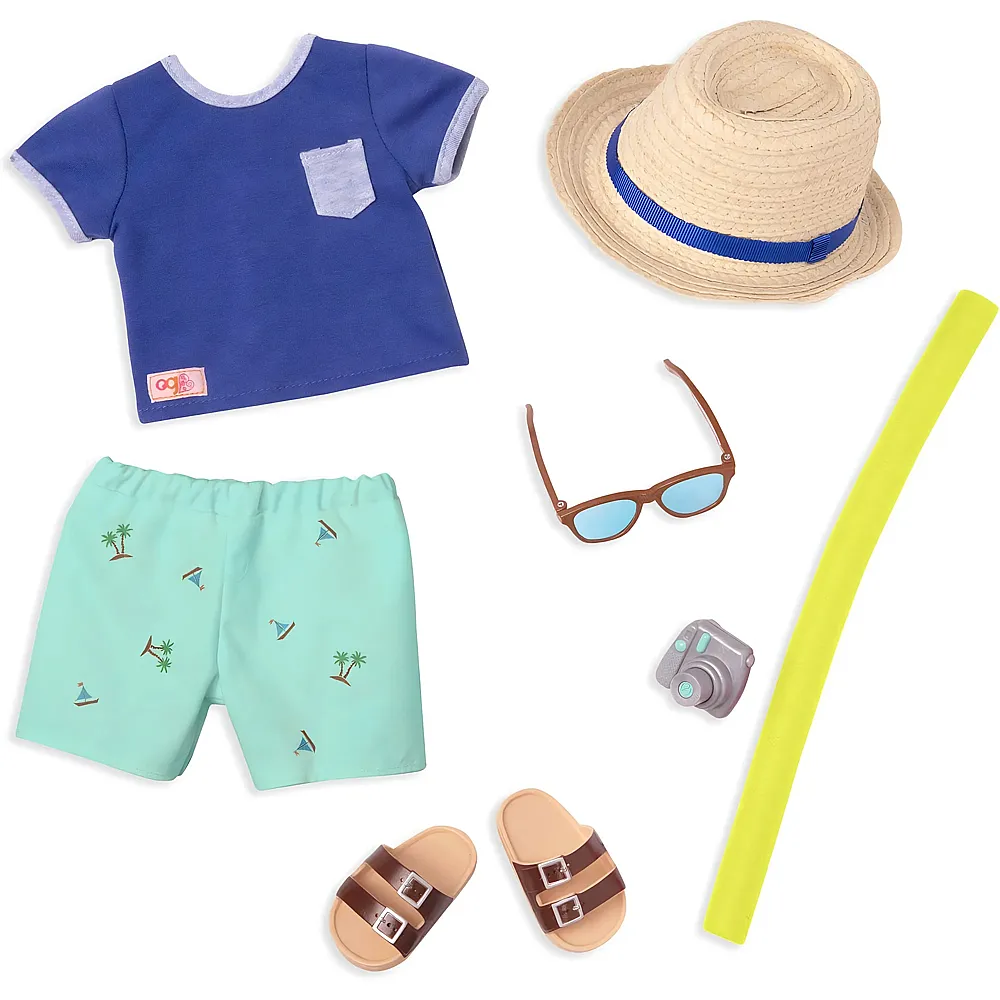 Our Generation Strandoutfit mit Poolnudel - 46 cm
