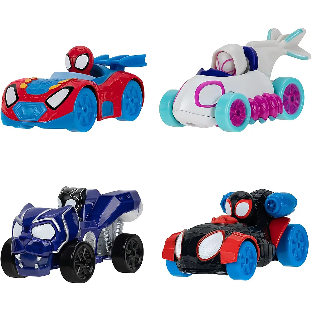 Jazwares Spiderman 4er-Set Die-Cast Spidey and his Amazing Friends