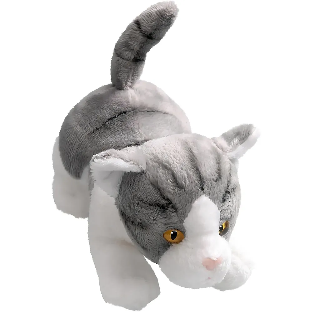 Carl Dick Katze schleichend Grau - 18 cm - Katzen Pl�sch
