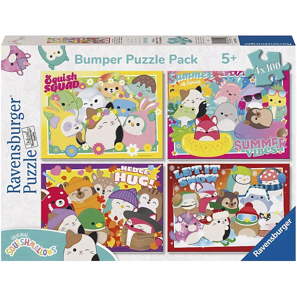 Ravensburger Puzzle 4in1 Squishmallows Bumper Pack - 100 Teile - Puzzle 10-104 Teile