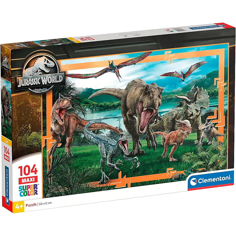 Clementoni Puzzle Supercolor Maxi Jurassic World - 104 Teile