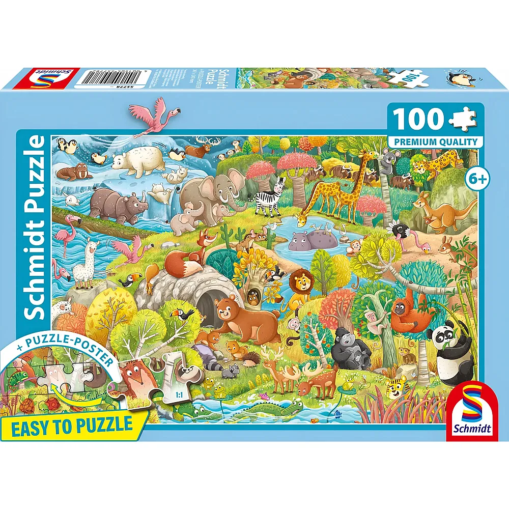 Schmidt Puzzle Tierisch wimmelig - 100 Teile