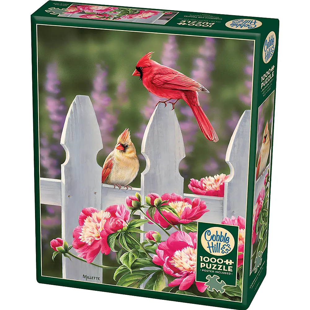 Cobble Hill Puzzle Kardinals und Pfingstrosen - 1000 Teile