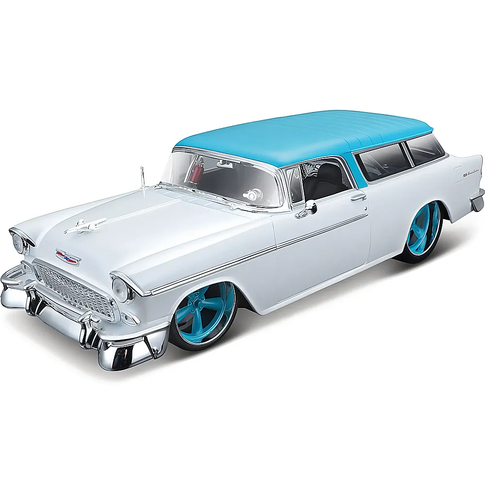 Maisto 1:18 Chevrolet Nomad 1955 Weiss/Blau | Die-Cast Modelle