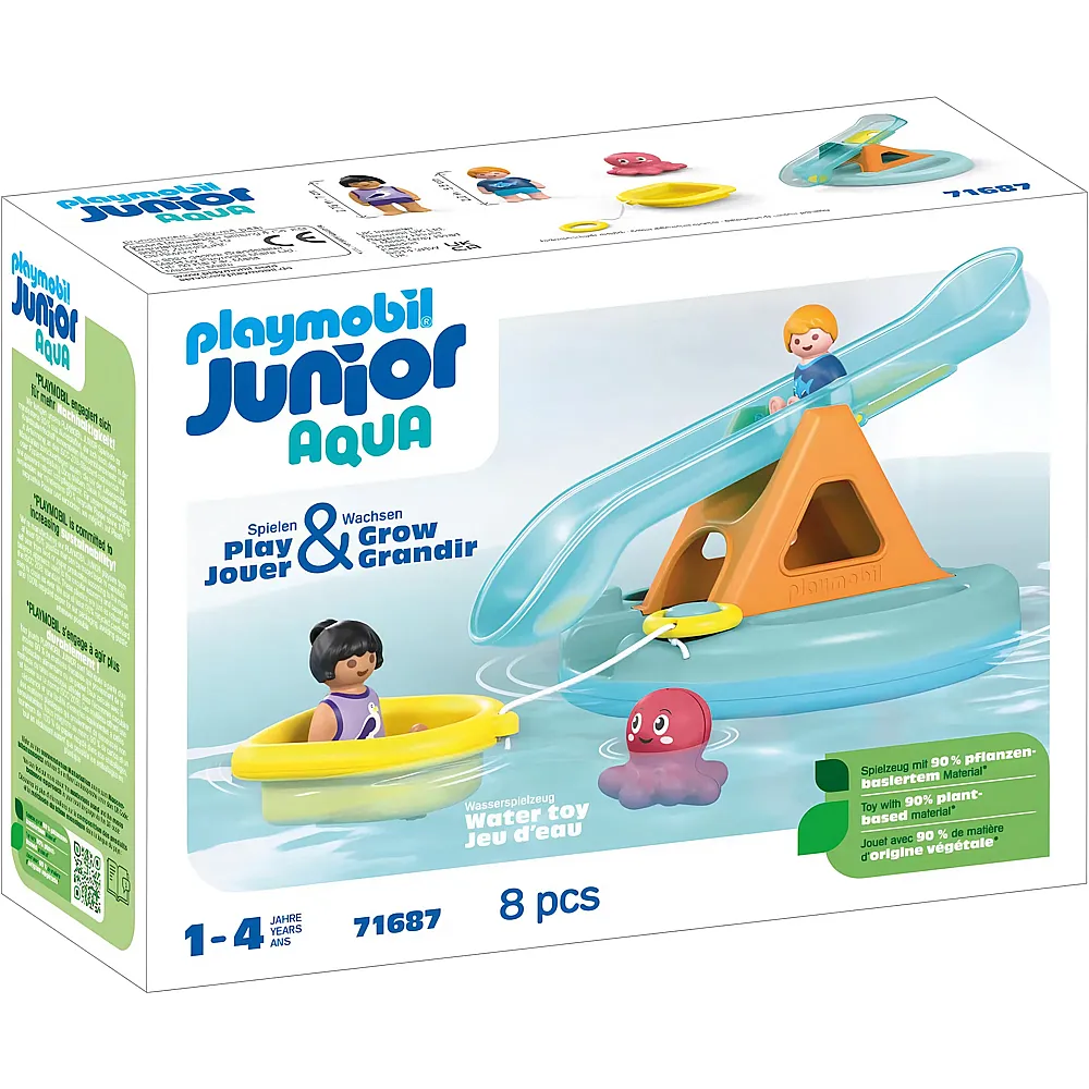 PLAYMOBIL Junior Aqua Badeinsel mit Wasserrutsche 71687