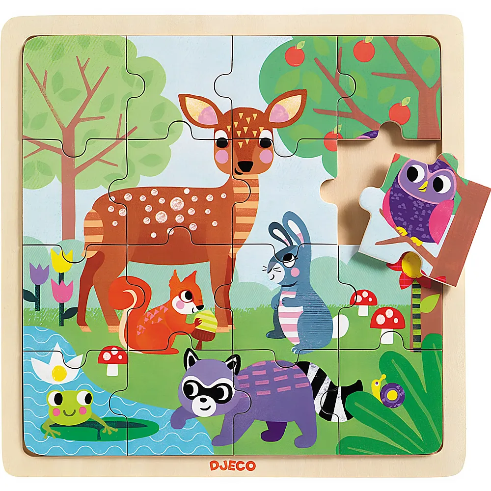 Djeco Puzzle Waldtiere 16Teile | Holzpuzzle