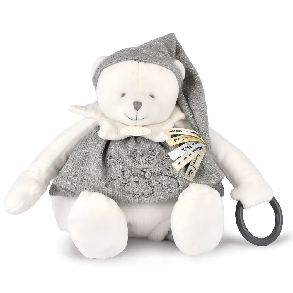 meinspielzeug - Doudou et Compagnie Aktiv-B�r Silber - 30 cm | B�ren Pl�sch