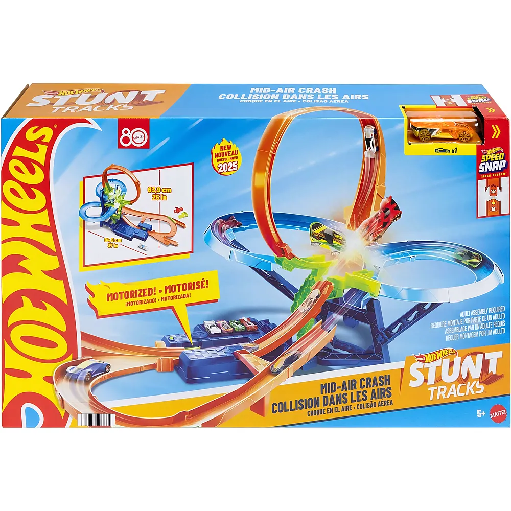 meinspielzeug - Hot Wheels Stunt Tracks Unendliche Crash-Aktion - 1:64 | Rennbahn Sets