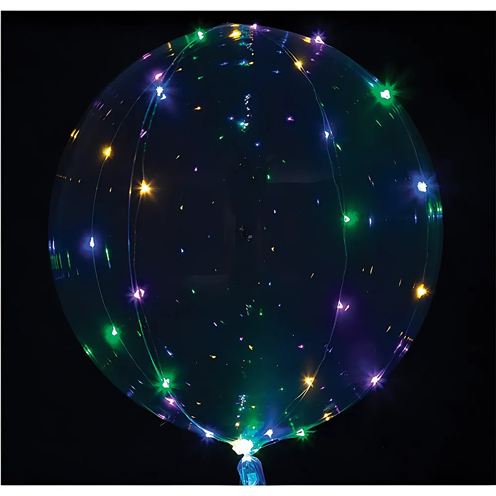 Amscan Folienballon Crystal mit LED-Lichterkette farbig 45cm