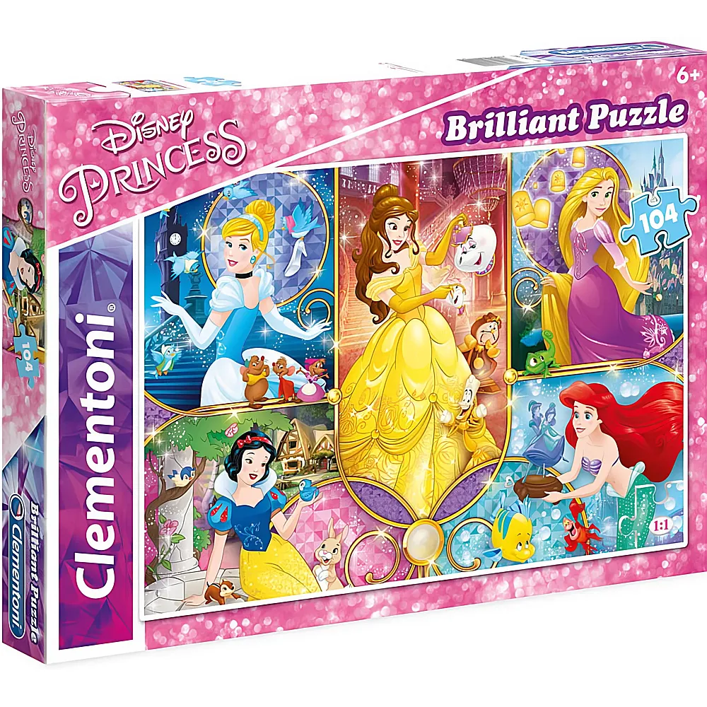 Clementoni Puzzle Brilliant Disney Princess Collection 104Teile