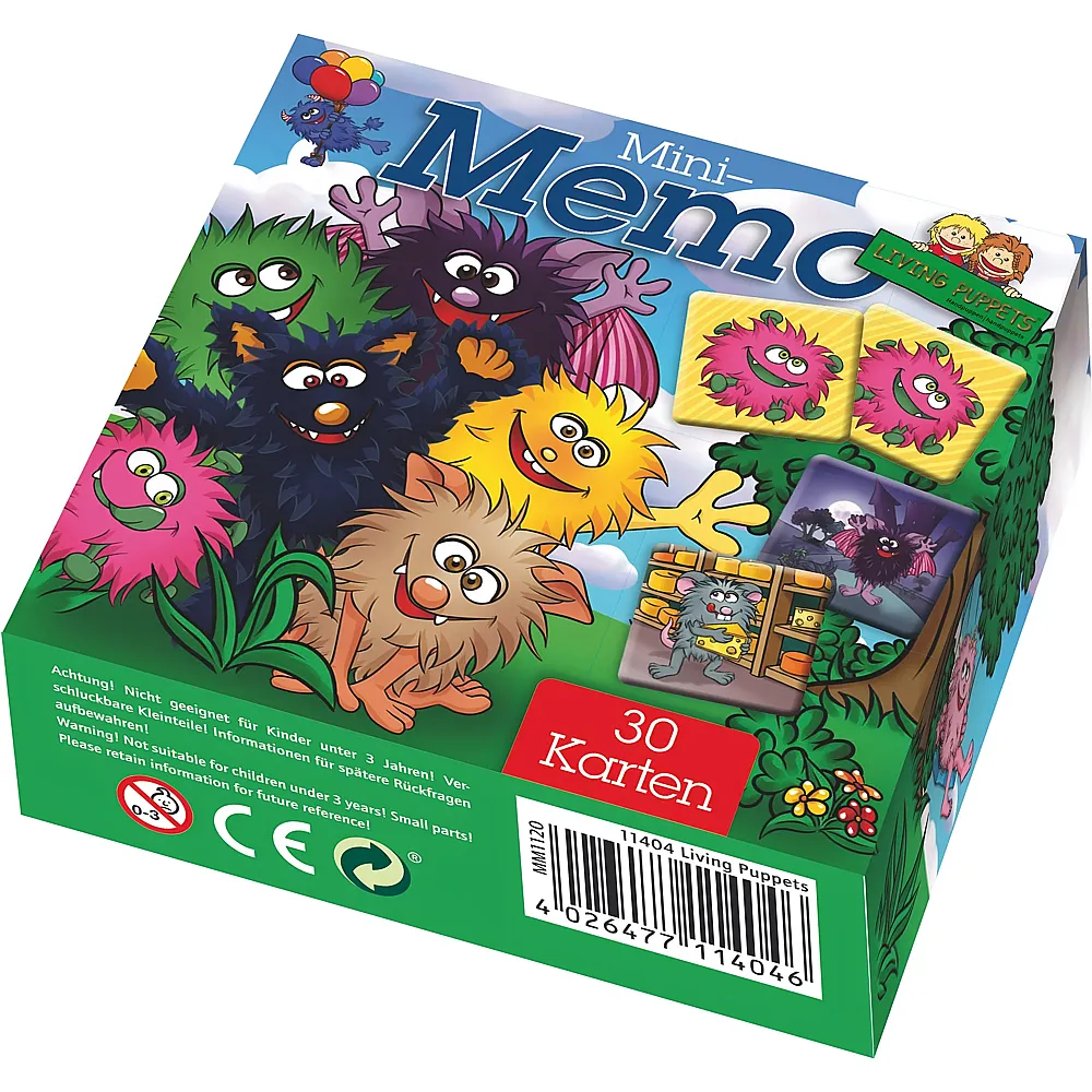 Living Puppets Monster to go Mini-Memo Spiel Monster