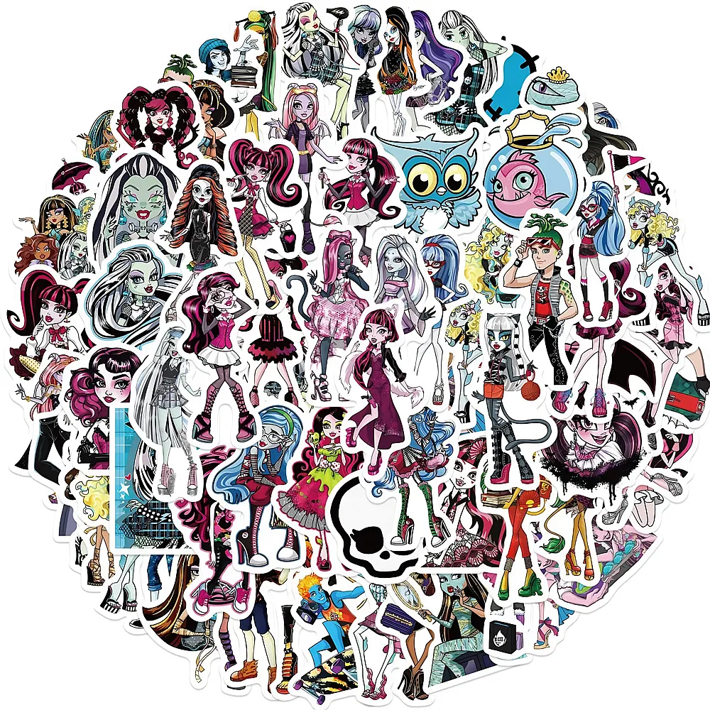 AUCEKO 70 St�ck Monster High Aufkleber Pack Monster High Sticker Set wasserdichte Vinyl Sticker f�r Laptop Kinder Autos