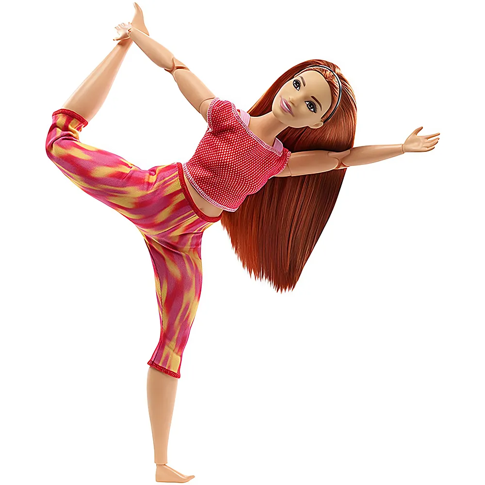 Barbie Made to Move Puppe im roten Yoga Outfit Rothaarig