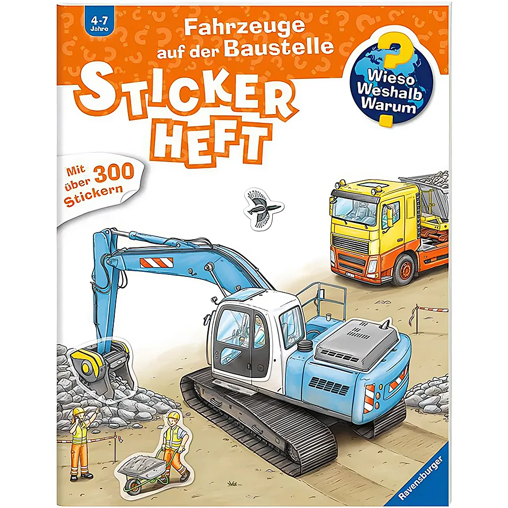 Ravensburger Wieso Weshalb Warum Stickerheft Fahrzeuge auf der Baustelle