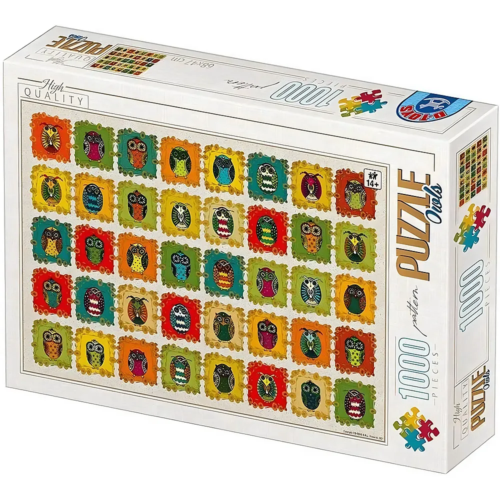 DToys Puzzle David Katai Eszter : Muster Eulen - 1000 Teile