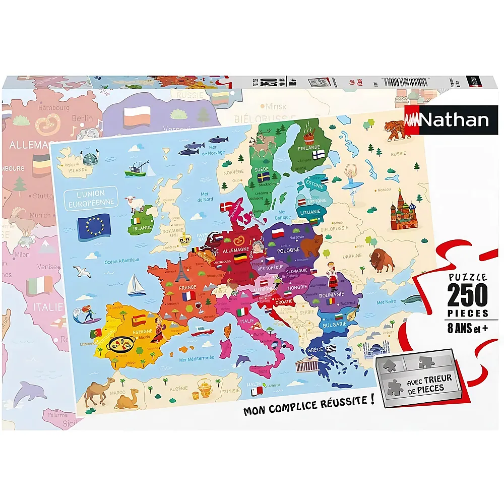 Nathan Puzzle Map of Europe - 250 Teile