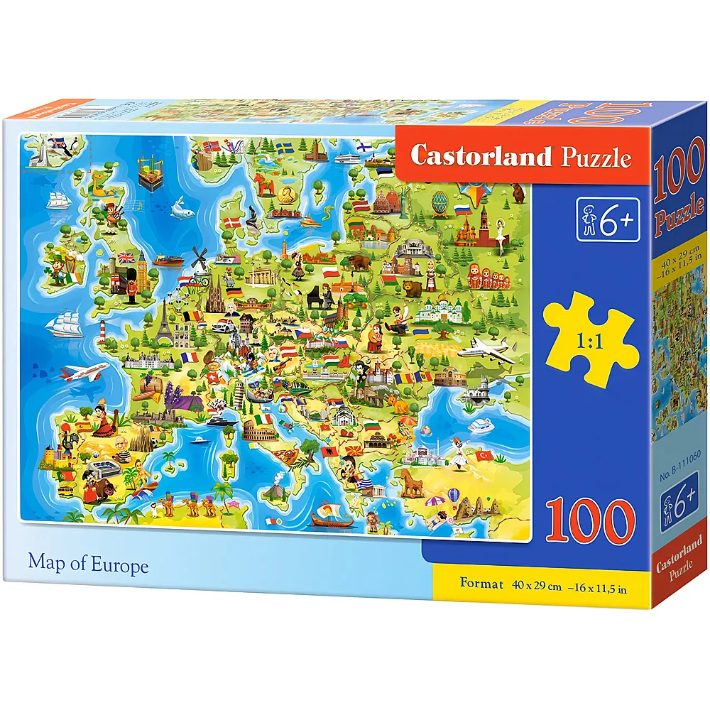 Castorland Puzzle Europakarte - 100 Teile