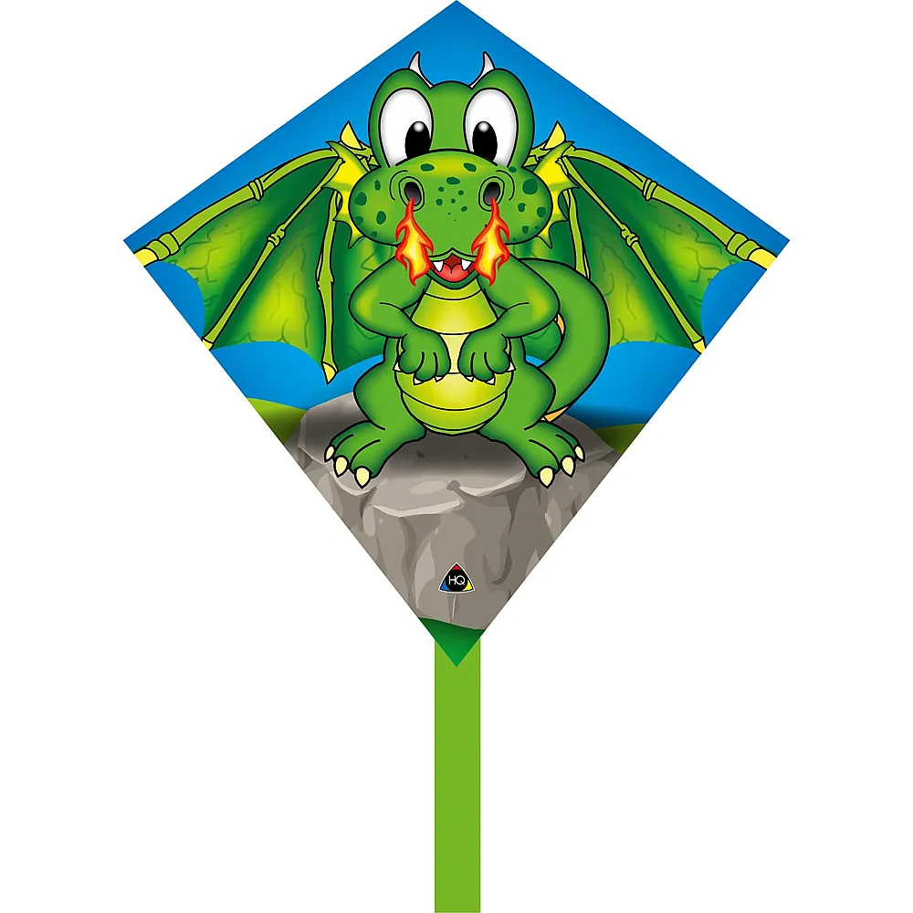 meinspielzeug - HQ Invento Drachen Mini Eddy Puffy the Dragon 40x40 cm, Griff mit 15 m