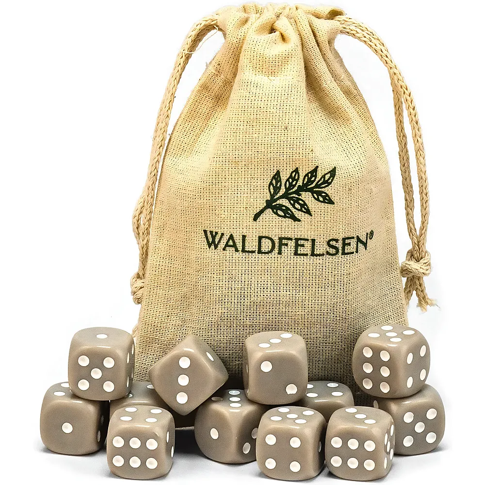 Waldfelsen Hochqualitative W�rfel Standardgr�sse 16mm Grau - 12 Teile