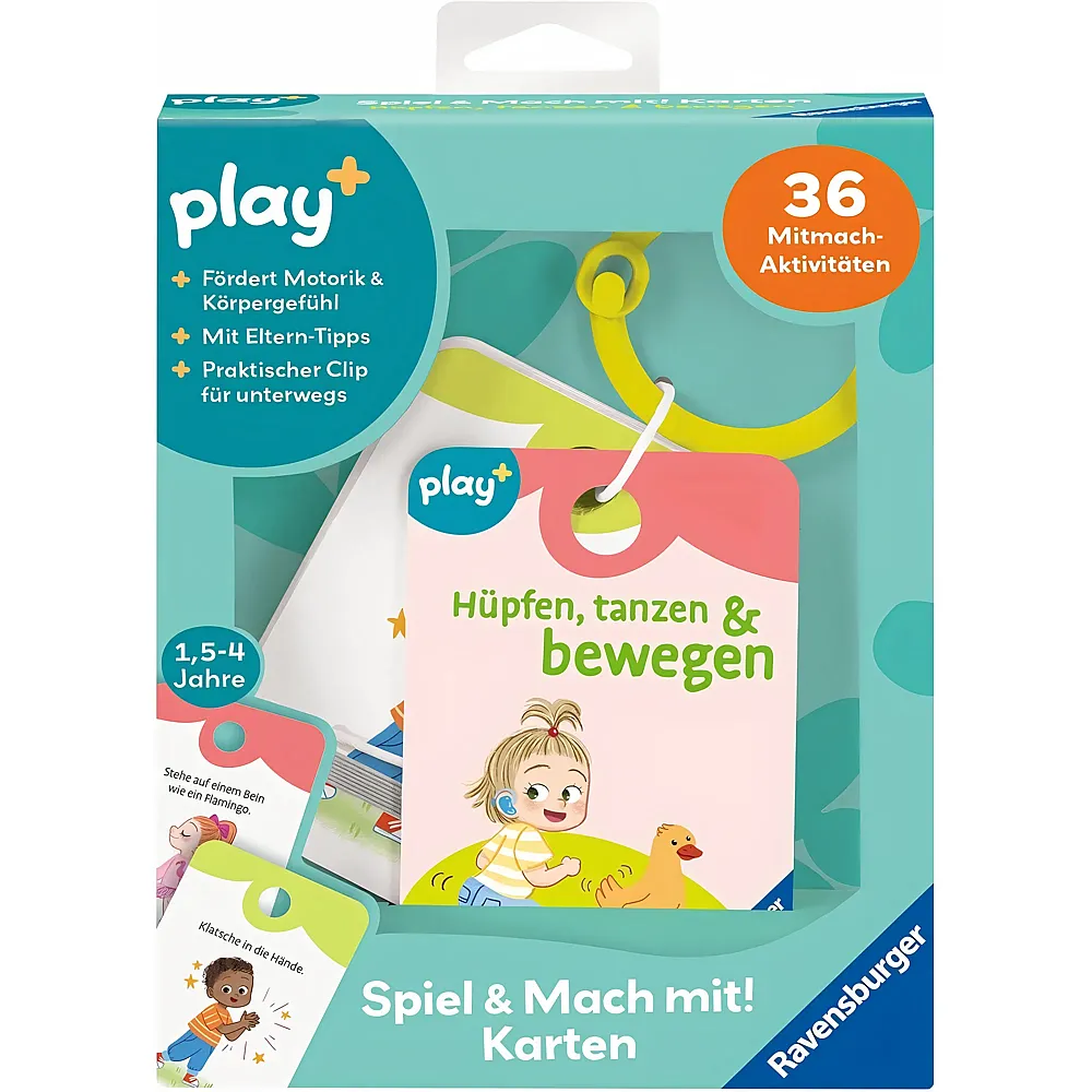 Ravensburger play+ Spiel und Mach mit Karten: H�pfen, tanzen & bewegen