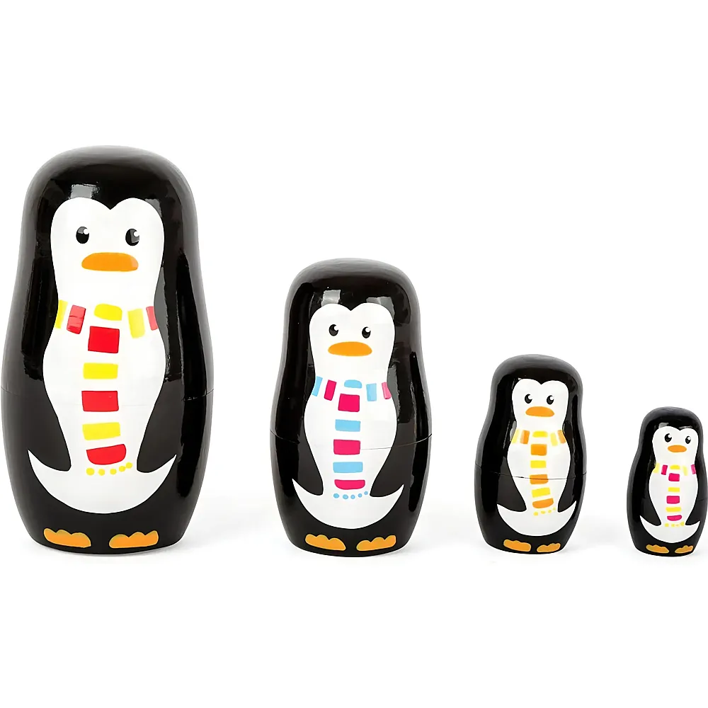 small foot - Matroschka-Puppen aus Holz, Pinguinfamilie