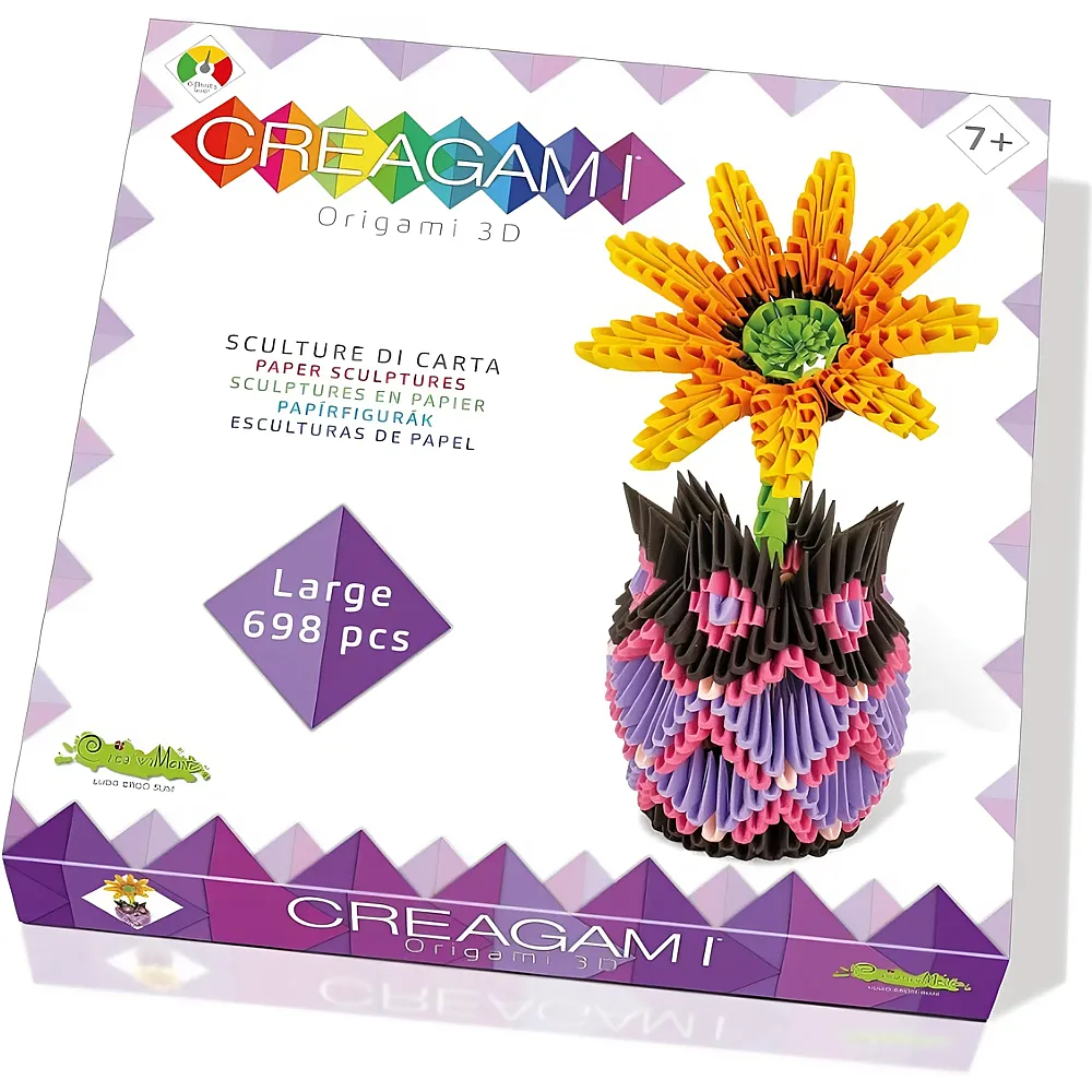 Creagami Origami 3D Vase mit Blumen 698Teile