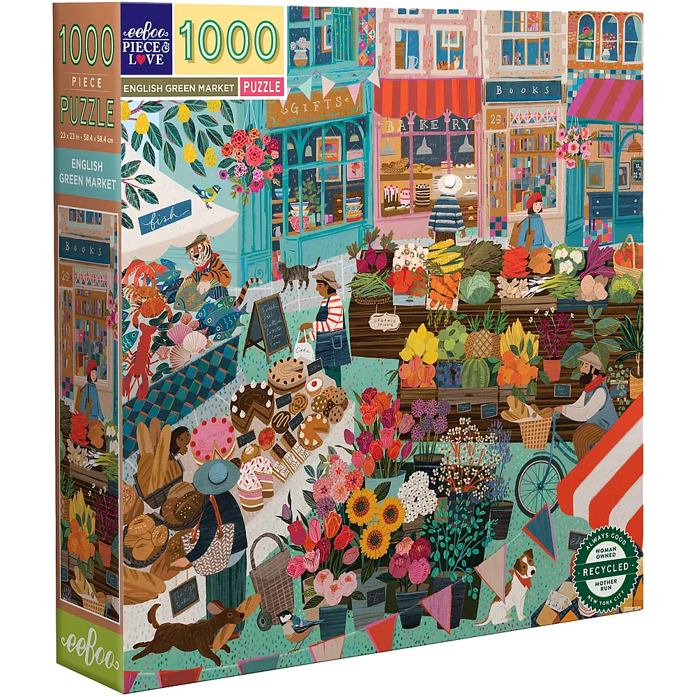 eeBoo Puzzle English Green Market 1000Teile