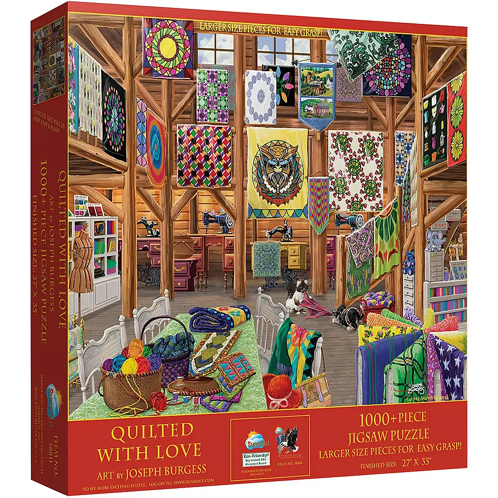 SunsOut Puzzle Joseph Burgess Quilted with Love - 1000 Teile