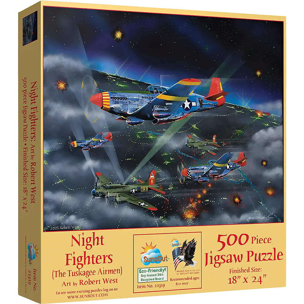 SunsOut Puzzle Robert West Night Fighters-The Tuskegee Airmen - 500 Teile