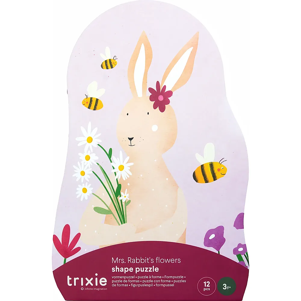 Trixie Puzzle Hase mit Blumen 12 Teile
