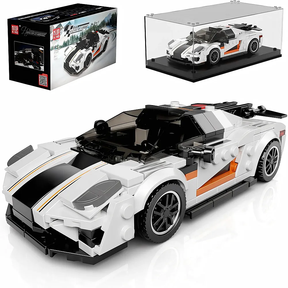 meinspielzeug - Mould King Speed Champion Rennwagen ONE mit Acryl Vitrine 27081 | Klemmbausteine Fahrzeuge