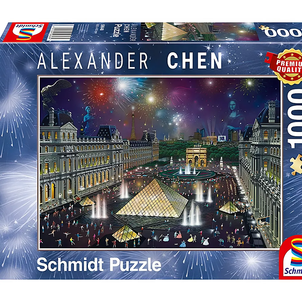 Schmidt Puzzle Feuerwerk am Louvre 1000Teile