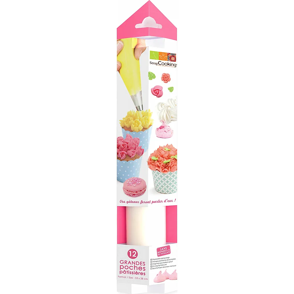 ScrapCooking Einweg Spritzbeutel - 12 Teile | Backen & Dekorieren